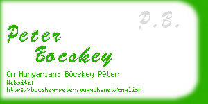 peter bocskey business card